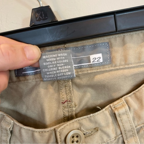 Hollister Khaki Pink Striped Pants Wide Leg Size 4 - Picture 6 of 6